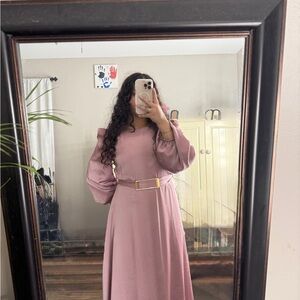 Elegant Pink Modest Dress